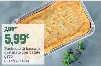 Pasticcio di baccalà gratinato con patate