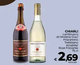 Ipercoop Radenza Chiarli Lambrusco di Modena Doc/ Frizzantino Trebbiano Amabile/ Rosè Frizzante offerta