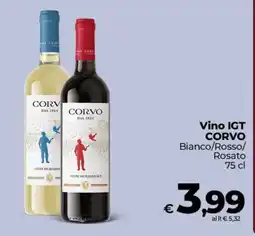 Ipercoop Radenza Vino IGT Corvo Bianco/Rosso/ Rosato offerta