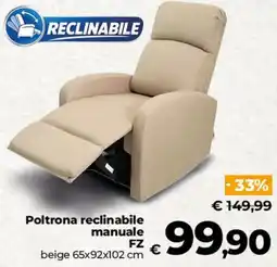 Ipercoop Radenza Poltrona reclinabile manuale FZ offerta