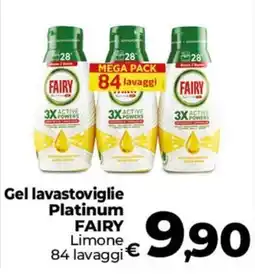 Ipercoop Radenza Gel lavastoviglie Platinum FAIRY Limone offerta