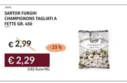 Prezzemolo e Vitale Sartor funghi champignon tagliati a fette offerta