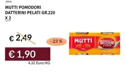 Prezzemolo e Vitale Mutti pomodori datterini pelati offerta