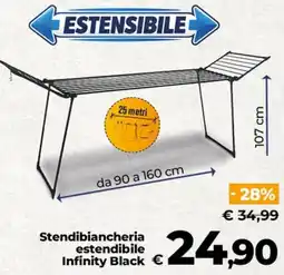 Ipercoop Radenza Stendibiancheria estendibile Infinity Black offerta