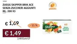 Prezzemolo e Vitale Zuegg Skipper Brik Ace senza zuccheri aggiunti offerta