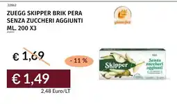 Prezzemolo e Vitale Zuegg Skipper Brik Pera Senza Zuccheri Aggiunti offerta