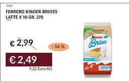 Prezzemolo e Vitale Ferrero Kinder Brioss Latte offerta
