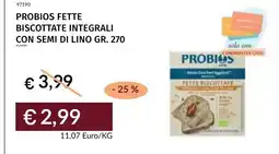 Prezzemolo e Vitale Probios biscottate integrali con semi di lino offerta