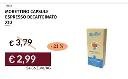 Prezzemolo e Vitale Morettino capsule espresso decaffeinato offerta
