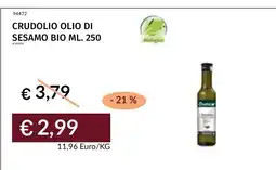 Prezzemolo e Vitale Crudolio olio di sesamo bio offerta