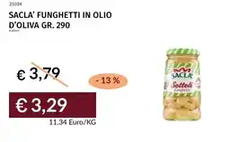 Prezzemolo e Vitale Sacla' funghetti in olio d'oliva offerta