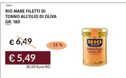 Prezzemolo e Vitale Rio mare filetti di tonno all'olio di oliva offerta