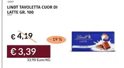 Prezzemolo e Vitale Lindt Tavoletta Cuor di Latte offerta