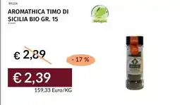Prezzemolo e Vitale Aromathica timo di Sicilia bio offerta