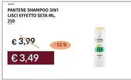 Prezzemolo e Vitale Pantene shampoo 3in1 lisci effetto seta offerta