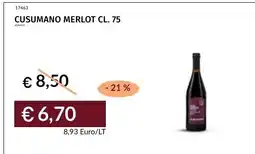 Prezzemolo e Vitale Cusumano Merlot offerta