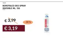 Prezzemolo e Vitale Borotalco deo spray invisible offerta