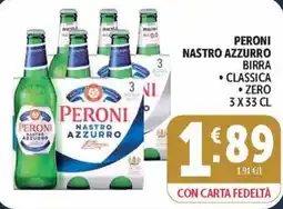 Deco Maxistore Peroni Nastro Azzurro birra classica zero offerta