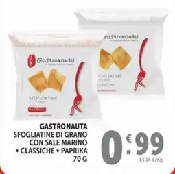 Deco Maxistore Gastronauta sfogliatine di grano con sale marino classiche paprika offerta