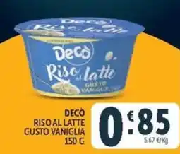 Deco Maxistore Decò Riso al latte Gusto vaniglia offerta
