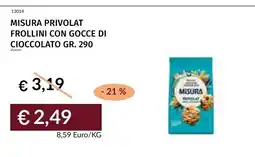 Prezzemolo e Vitale Misura frollini con gocce di cioccolato offerta