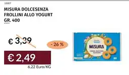 Prezzemolo e Vitale Misura dolcesenza frollini allo yogurt offerta