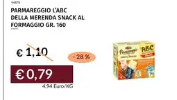 Prezzemolo e Vitale Parmareggio l'abc della merenda snack al formaggio offerta