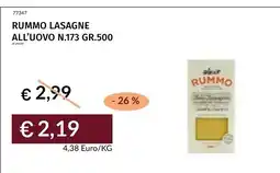 Prezzemolo e Vitale Rummo lasagne all'uovo offerta