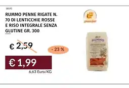 Prezzemolo e Vitale Rummo penne rigate n. 70 di lenticchie rosse e riso integrale senza glutine offerta