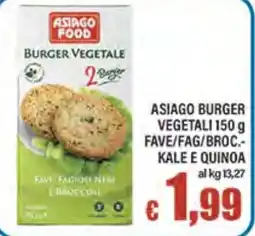 Top Supermercati Asiago Food Burger Vegetale offerta