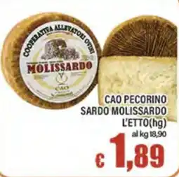Top Supermercati Cao pecorino sardo molissardo offerta