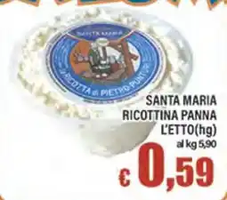 Top Supermercati Santa Maria ricottina panna offerta