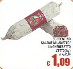 Top Supermercati Sorrentino salame milanetto offerta