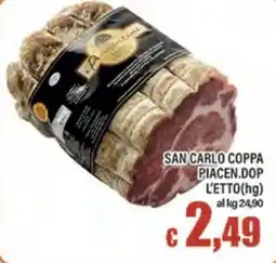 Top Supermercati San Carlo Coppa Piacen.DOP offerta