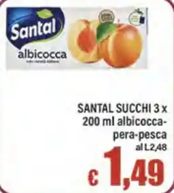 Top Supermercati Santal succhi albicocca-pera-pesca offerta