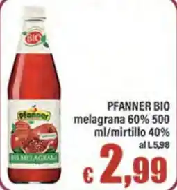 Top Supermercati Pfanner melagrana/mirtillo offerta