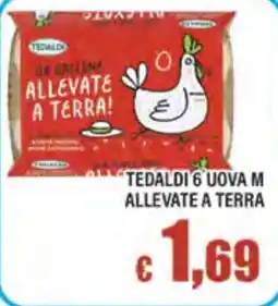 Top Supermercati Tedaldi 6 uova M allevate a terra offerta