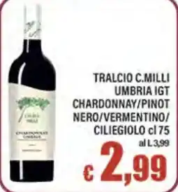 Top Supermercati Tralcio C.Milli Chardonnay/Pinot Nero/Vermentino offerta