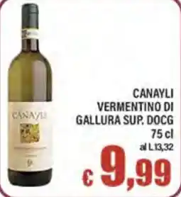 Top Supermercati Canayli Vermentino di Gallura Sup. DOCG offerta