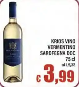 Top Supermercati Krios vino vermentino offerta