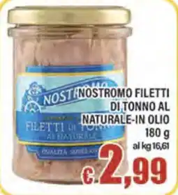 Top Supermercati Nostromo filetti di tonno al naturale offerta