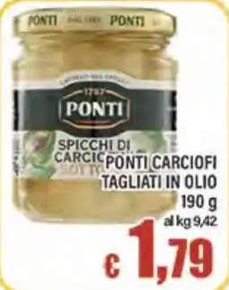 Top Supermercati Spicchi di carciofi tagliati in olio Ponti offerta