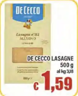 Top Supermercati De Cecco Lasagne all'uovo offerta