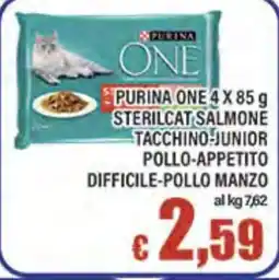 Top Supermercati Purina One Sterilcat Salmone Tacchino Junior Pollo-Appetito Difficile-Pollo Manzo offerta