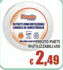 Top Supermercati Presto piatti riutilizzabili offerta