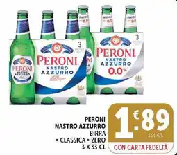 Deco Market Peroni Nastro Azzurro birra classica zero offerta