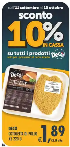 Decò Local Decò Cotoletta di pollo offerta