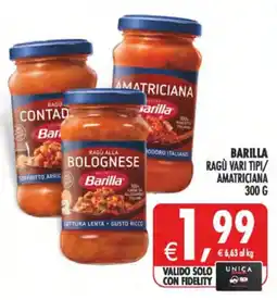 Decò Local Barilla ragù vari tipi/amatriciana offerta