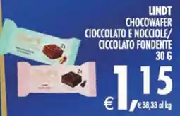 Decò Local Lindt Chocowafers Cioccolato e Nocciole/Cioccolato Fondente offerta