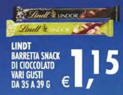 Decò Local Lindt barretta snack di cioccolato offerta